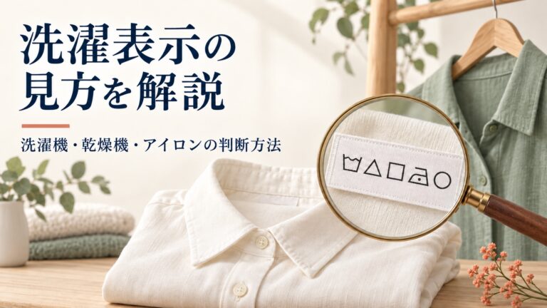洗濯表示の見方を解説する記事のアイキャッチ画像。