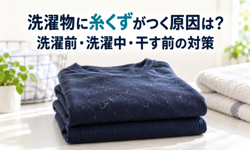 洗濯物に糸くずがつく原因は?洗濯前・洗濯中・干す前の対策